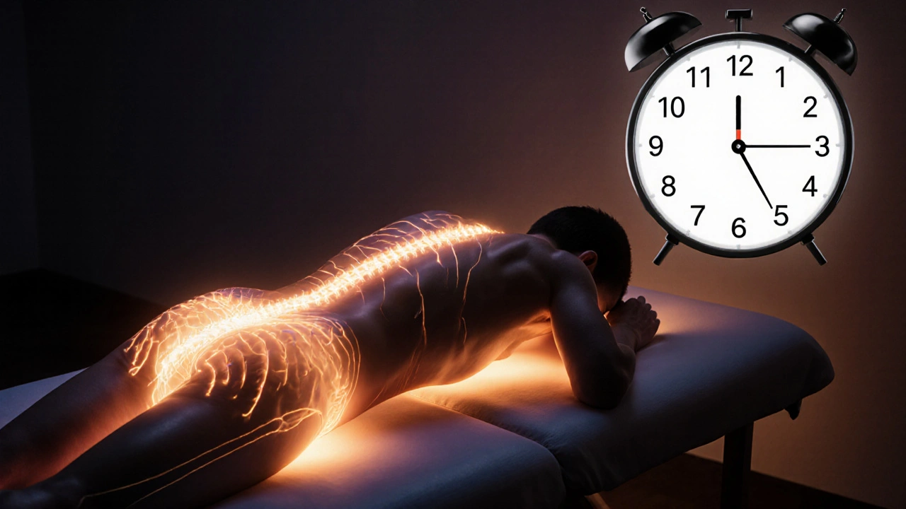 Masaj sonrası vücutta huzur ve gevşeme simgesi olarak ışıltılı bir insan figürü.