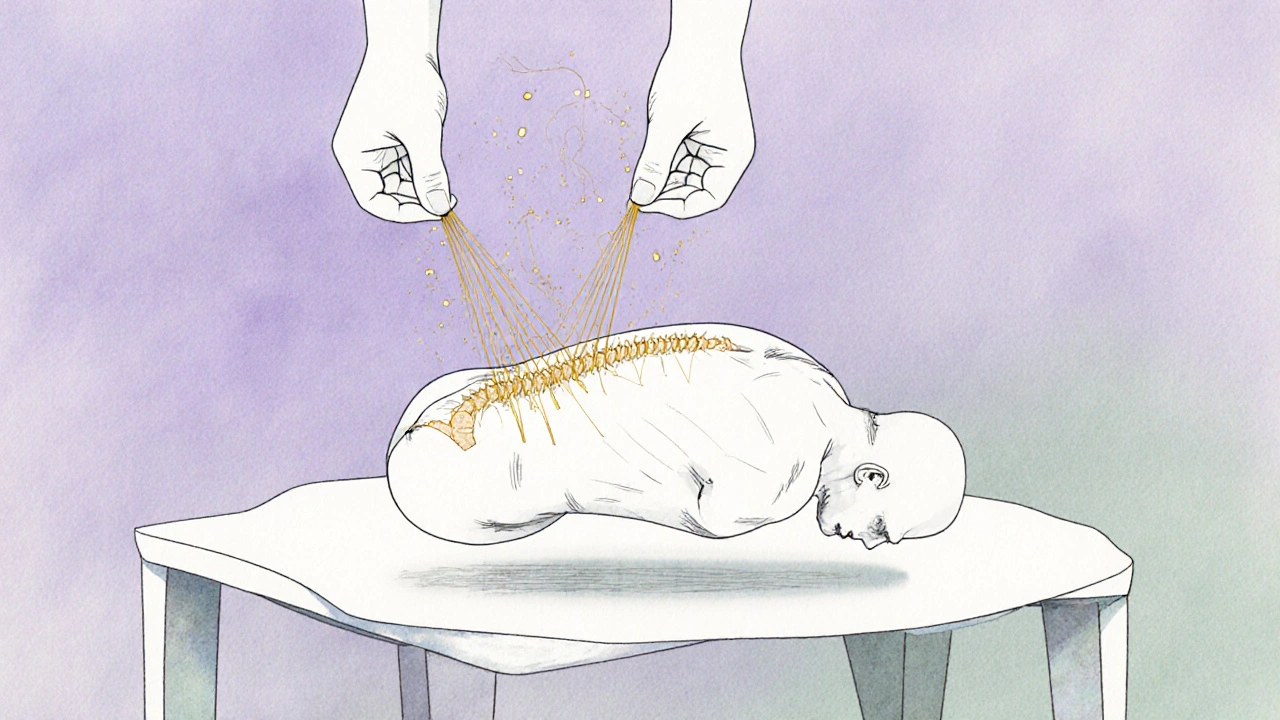 Sadece hatlar ve su renkleriyle çizilmiş, vücudun gerilimlerinden serbest kalan bir insan figürü, enerji çizgileri havaya dağılıyor.