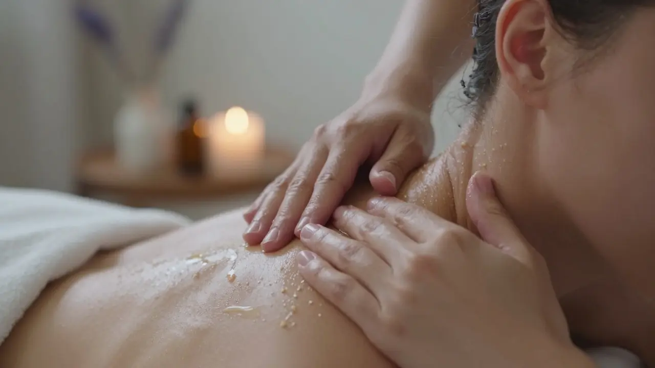 Elle sırt masajı yapılırken boyuna hafif öpücük dokunuşu.