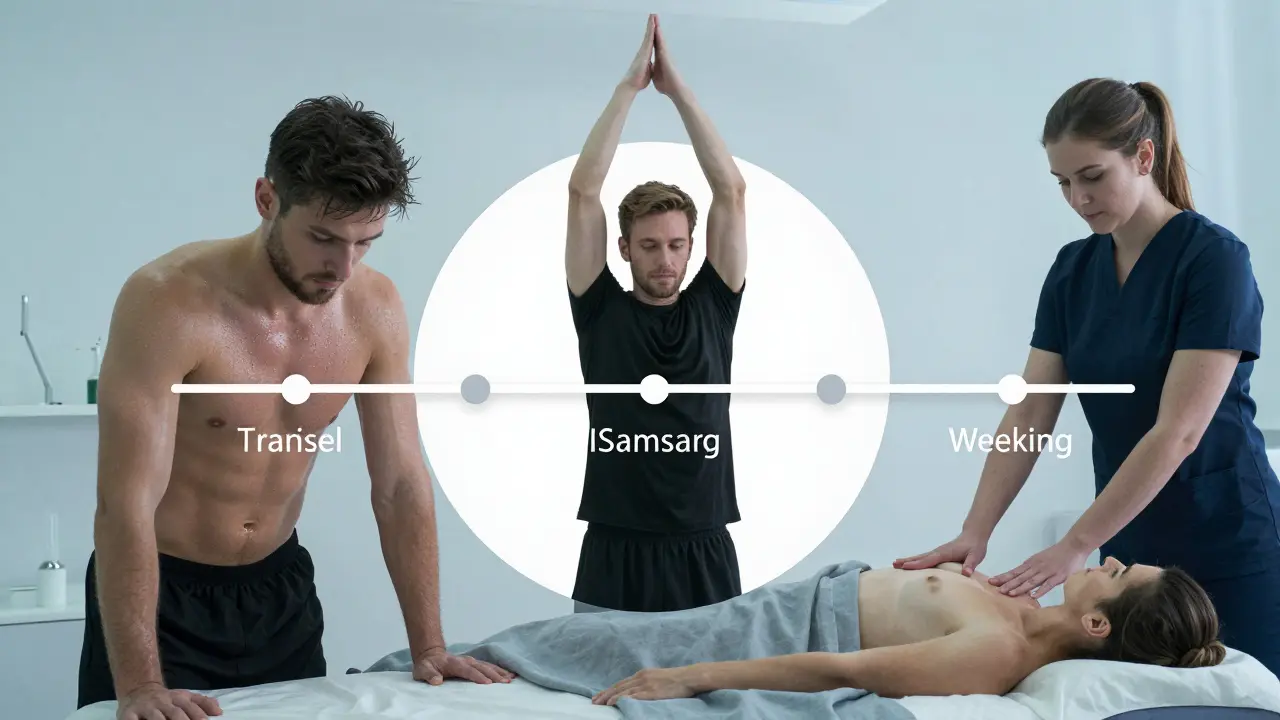 Haftalık spor masajının üç ana anı: antrenman sonrası, öncesi ve düzenli oturum.