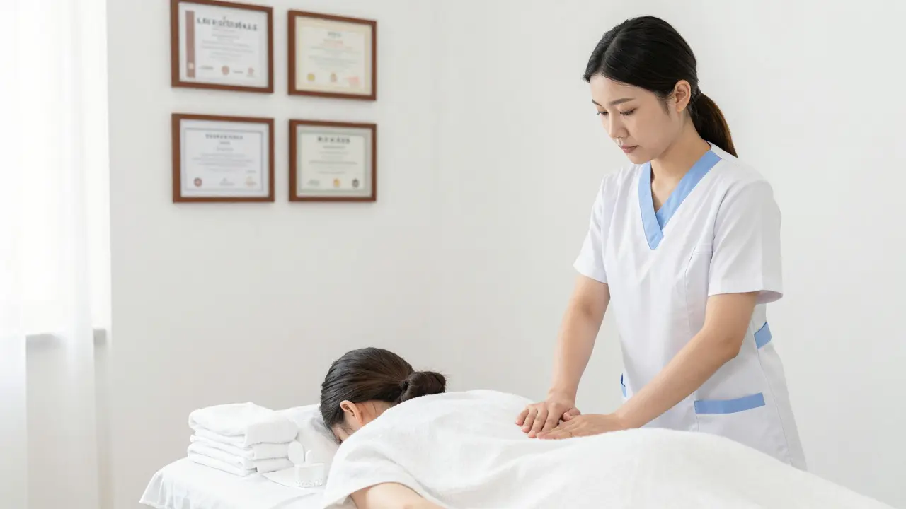 Lisanslı ve hijyenik bir profesyonel spa danışmanlık sahnesi