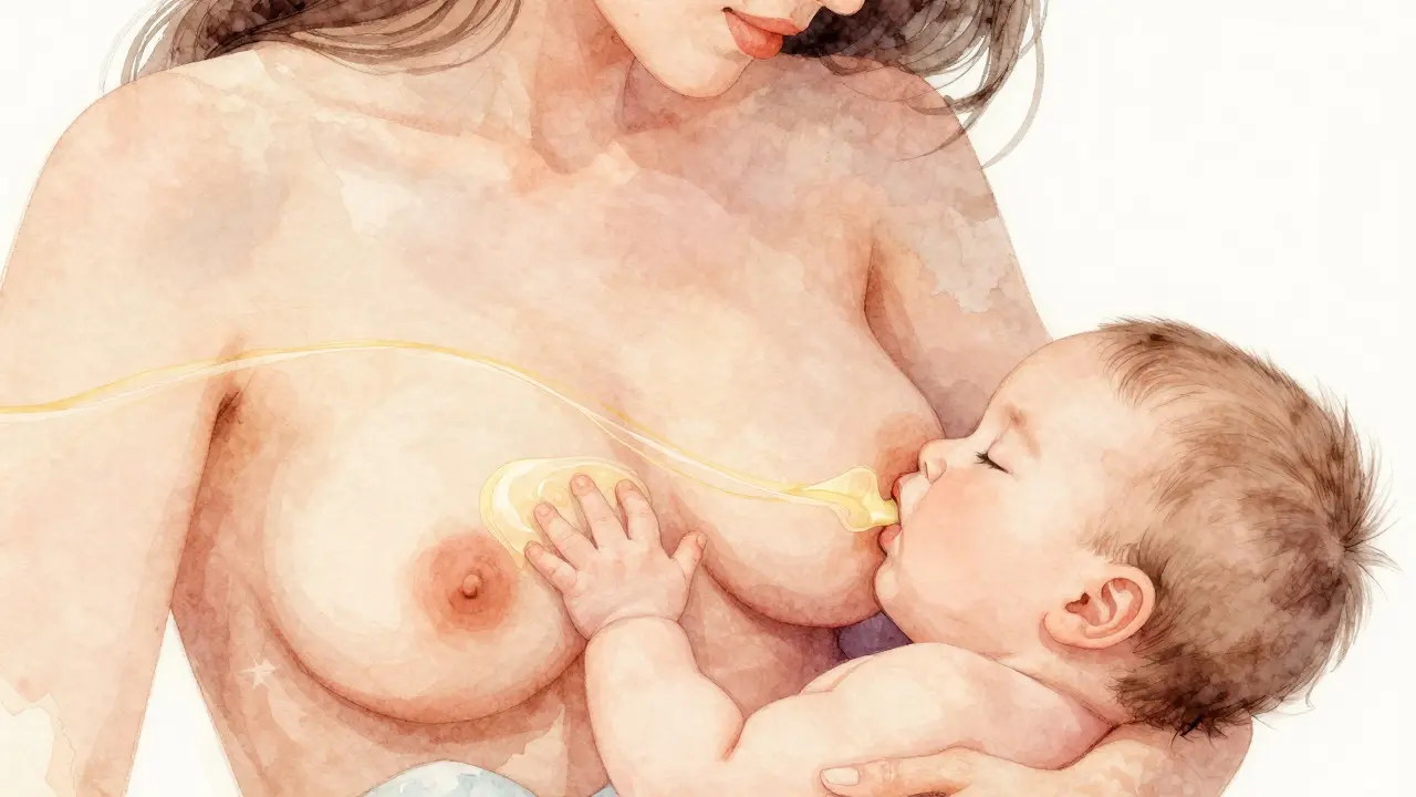 Doğru pozisyonda emziren anne ve bebek, süt akışını kolaylaştırırken
